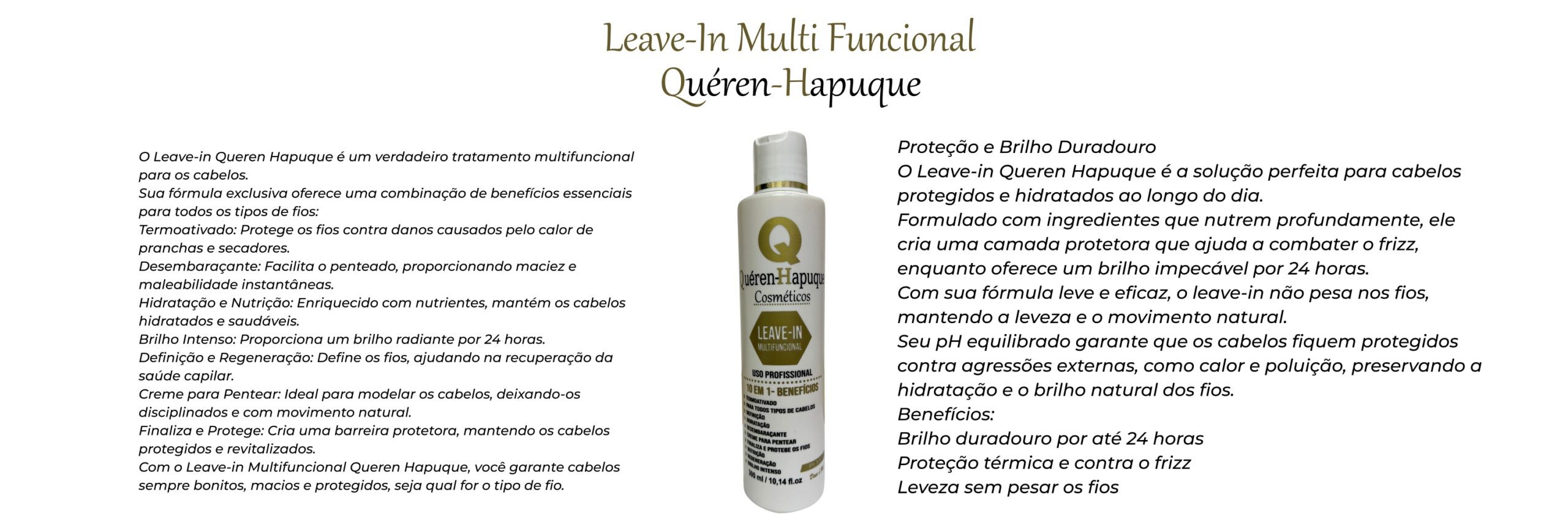 Kit Home Care Queren Hapuque com Shampoo, Condicionador e Leave-in