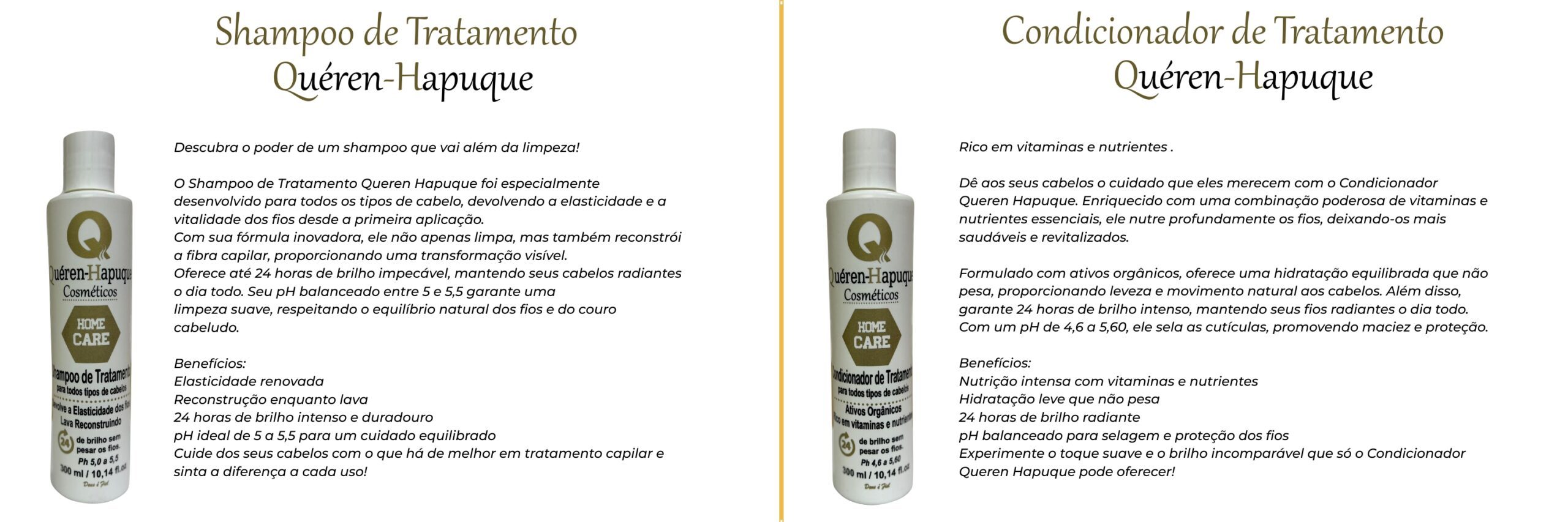 Kit Home Care Queren Hapuque com Shampoo, Condicionador e Leave-in